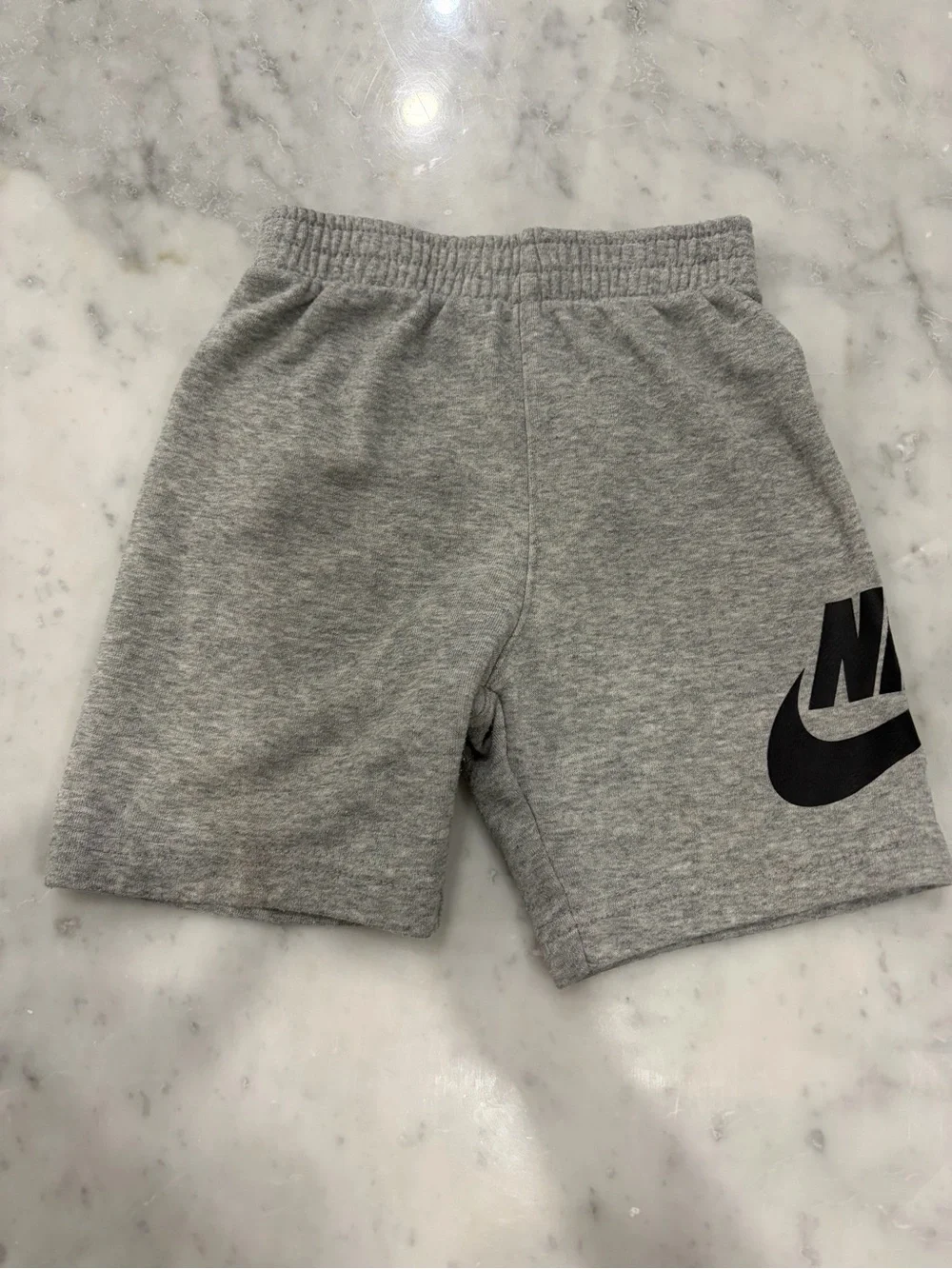 Nike Kids Gray Shorts with Black Swoosh
